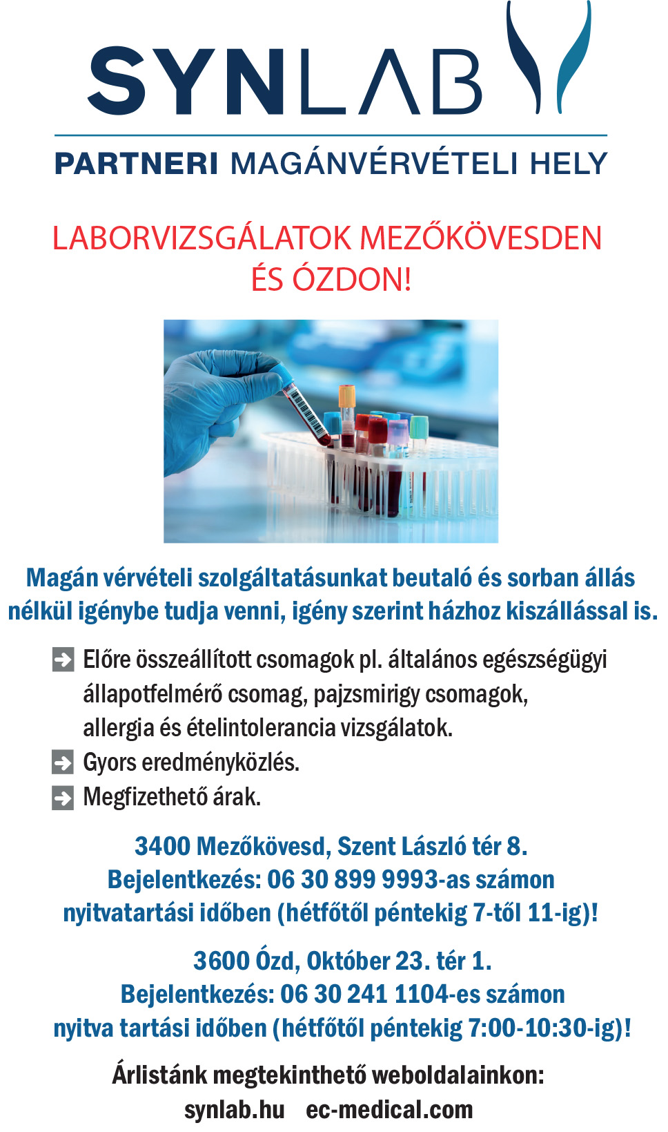 magán vérvétel Ózd