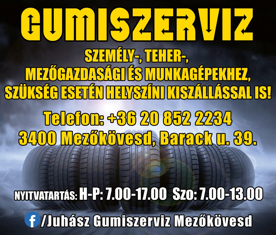 gumiszerviz Mezőkövesd
