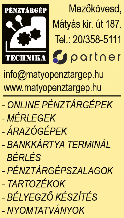 Pénztárgép szerviz Mezőkövesd