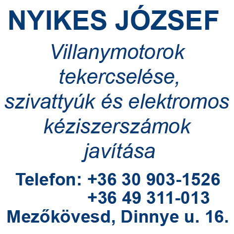 villanymotor tekercselés Mezőkövesd, Borsod megye