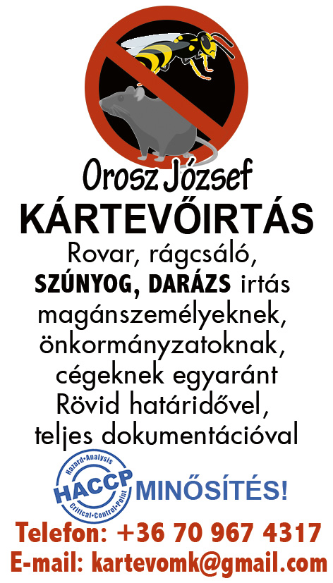 rovarirtás Tisza-tó környéke